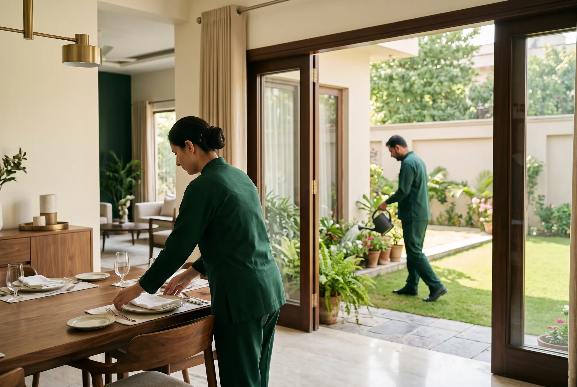 A PMS husband-and-wife team at work in a family home.