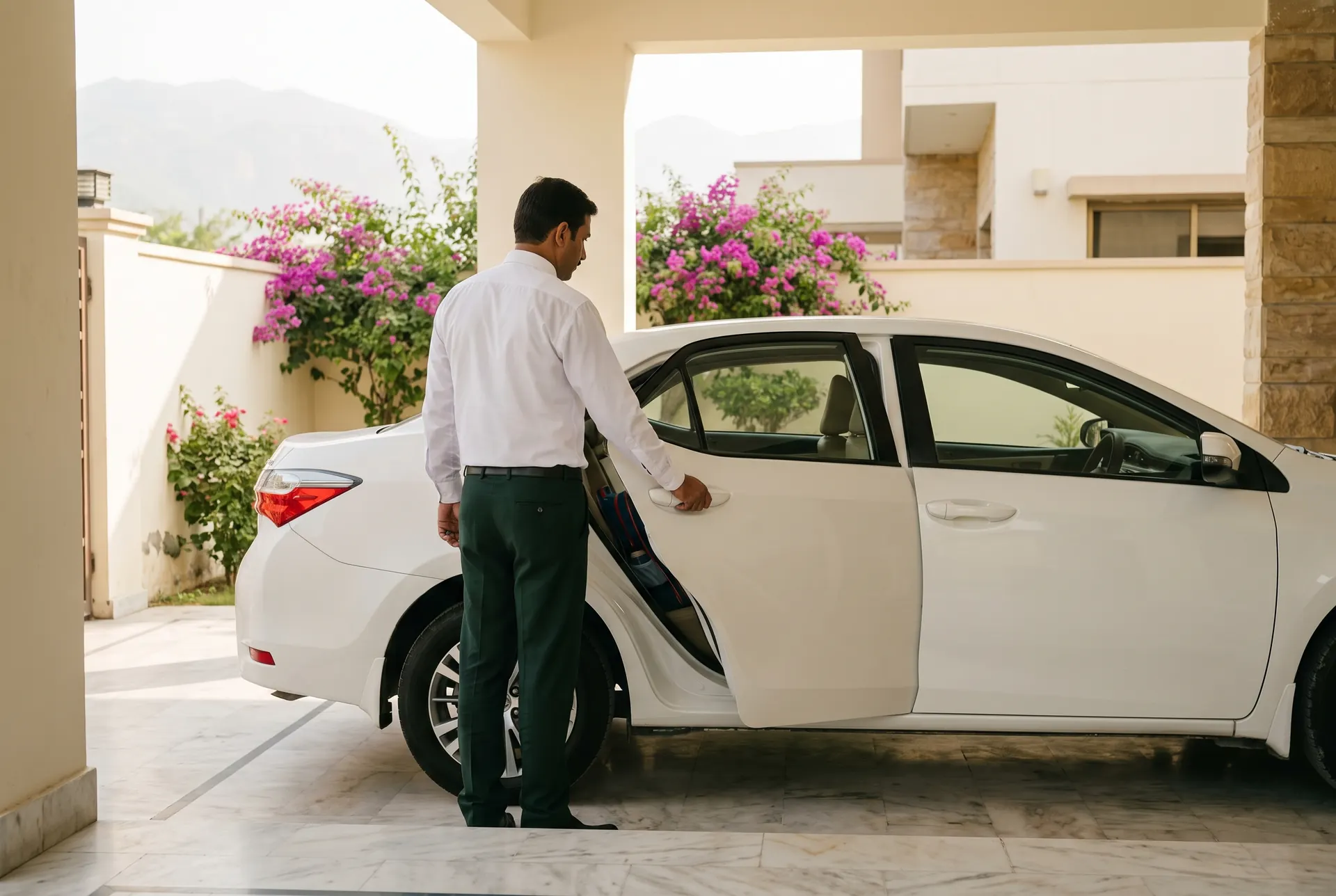 A PMS driver at work in a family home.
